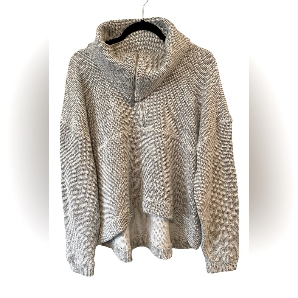 Anthropologie Sweaty Betty Lagenlook Funnel Neck Half Zip Knit Sweater Womens 10